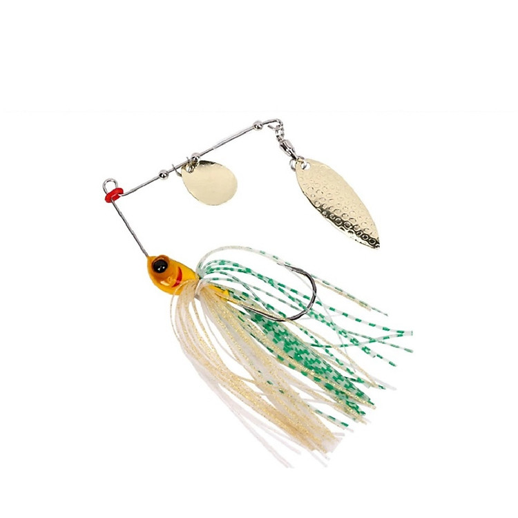 Mồi cá giả câu lure Spinner bait M3 dài 12g x 10cm có 2 thìa, mồi câu rê cá lóc rô phi cá chuối cá sộp hiệu quả