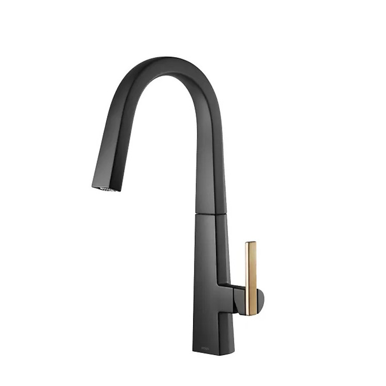 Vòi rửa chén nóng lạnh Nio màu đen tay cầm màu vàng - S75005BL , hiệu Moen S75005BL