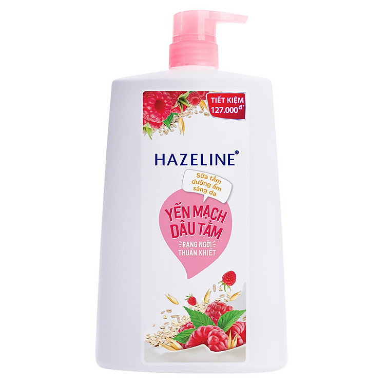 Sữa Tắm Trắng Da Hazeline Dưỡng Ẩm Dưỡng Yến Mạch Dâu Tằm Sáng Mịn 1.2Kg