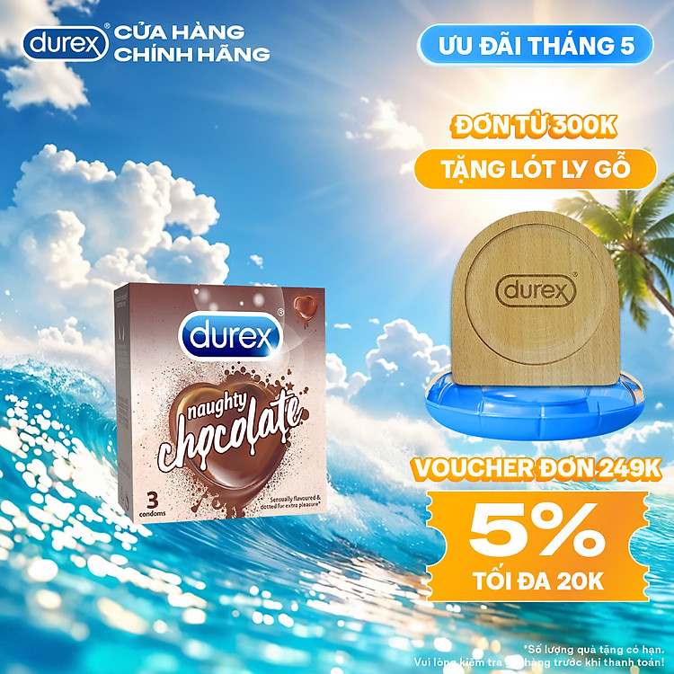 Bao cao su Durex Naughty Chocolate hộp 3 bao