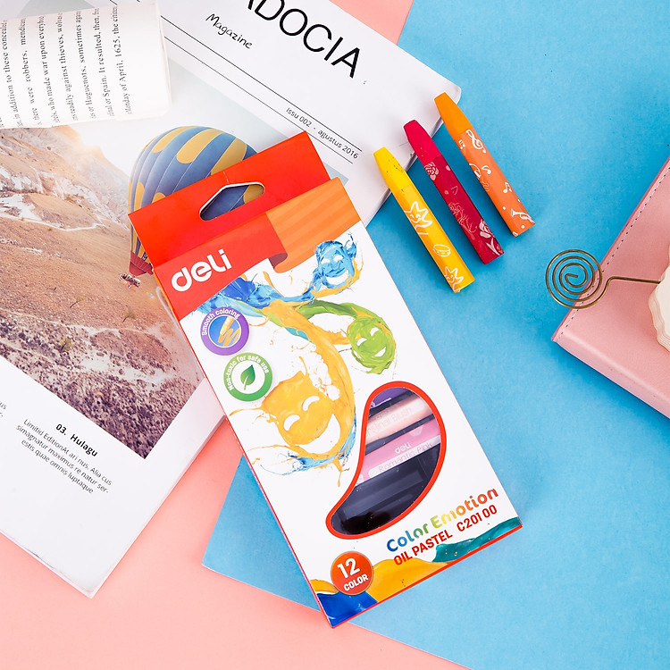 Bút Sáp Dầu Deli (12 màu) - Ảnh 5