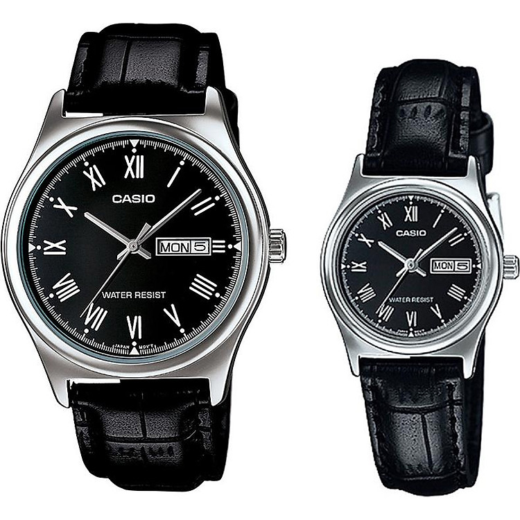 Đồng hồ đôi dây da Casio V006L-1BUDF