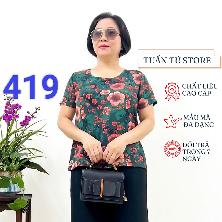 Áo Kiểu Trung Niên 2025 Lụa Hàn Châu Cao Cấp Mềm Mại Cho Các Quý Bà - Tuấn Tú Store 68