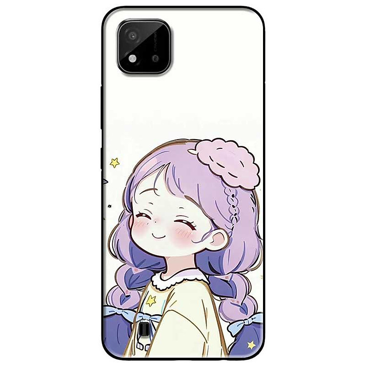 Ốp lưng cho Realme 9i - Realme 10 - C11 2021 - C65 4G - C67 - C20 - Poco X6 5G - Cô Gái Tóc Tím - Hàng Chính Hãng