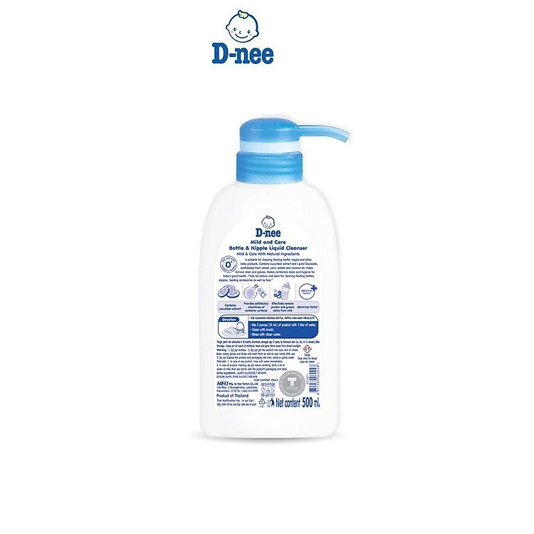 Nước rửa bình sữa D-nee 500ml Chính hãng Giá rẻ - Hình ảnh 2