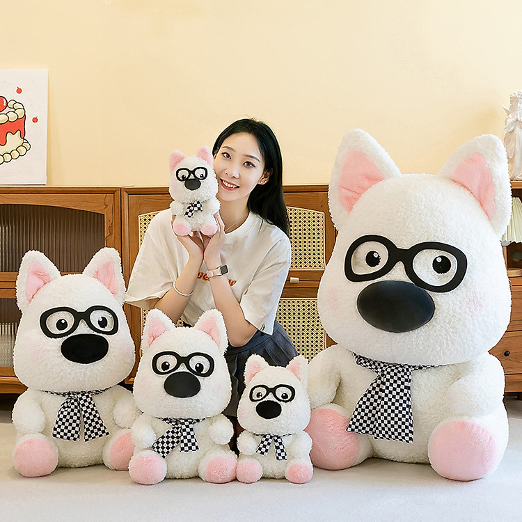 Gấu bông chó kính cute 25cm Chính hãng Tiết kiệm - Hình ảnh 4