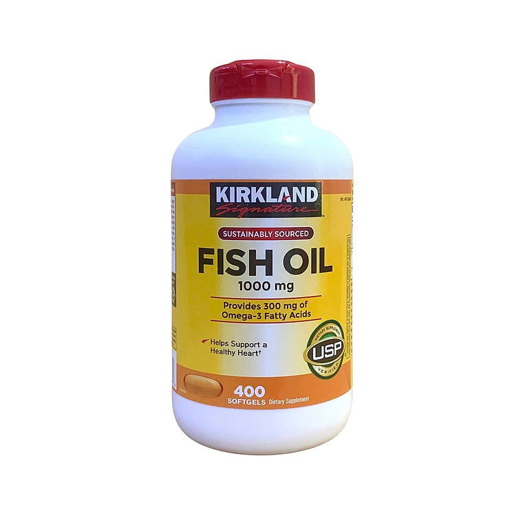 Dầu cá Omega 3 Fish Oil 1000mg Kirkland , lọ 400 Viên
