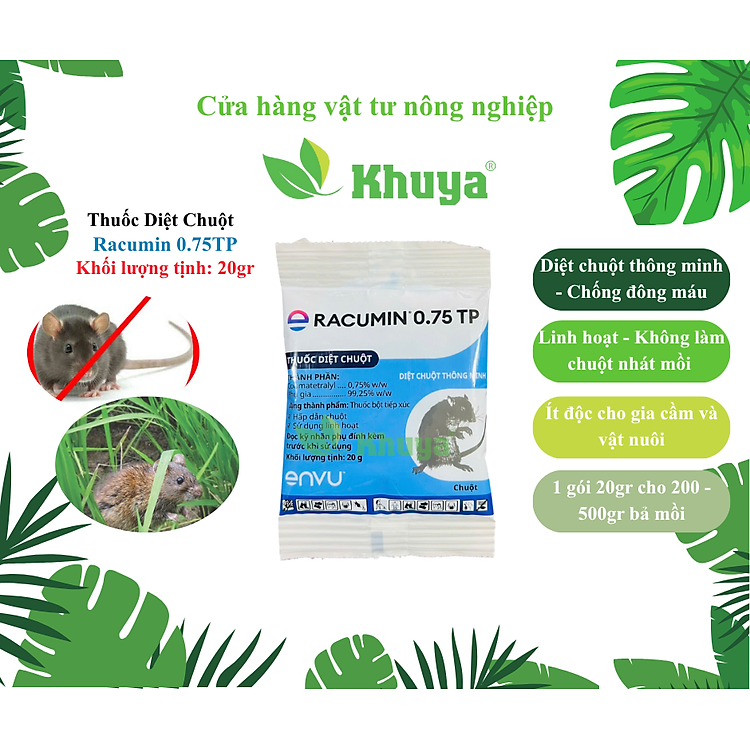 Diệt chuột thông minh Racumin 0.75 TP 20gr