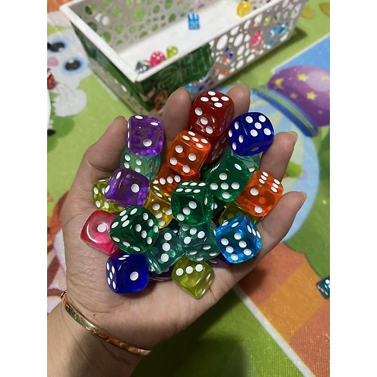 Xúc xắc xí ngầu nhựa 1,6cm (màu cam) - Ảnh 3