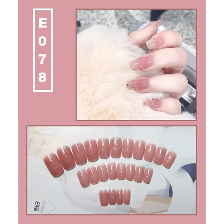 Bộ 24 móng tay giả nail thời trang họa tiết bắt mắt chống thấm nước (E078)