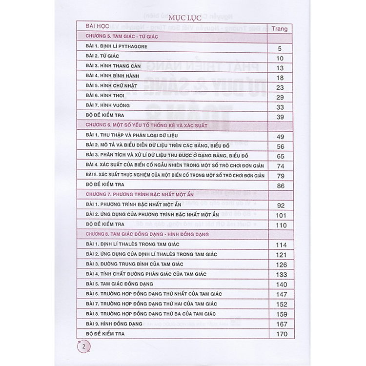 Phát triển năng lực tư duy và sáng tạo Toán 8 tập 2 (Biên soạn theo chương trình GDPT 2018) - Ảnh 2