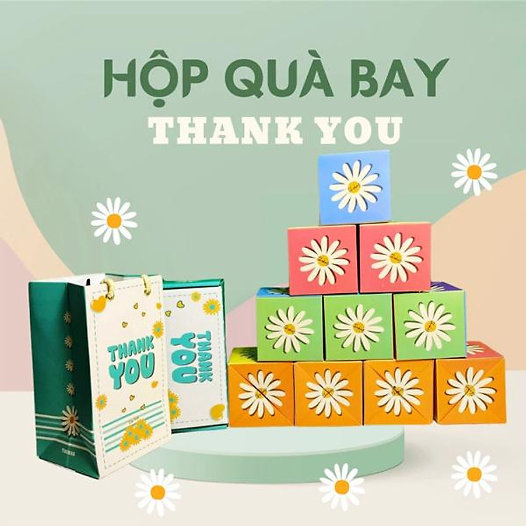 Hộp Quà Tự Bung Thank You - Hoa Cúc Nhiều Màu - Ảnh 2
