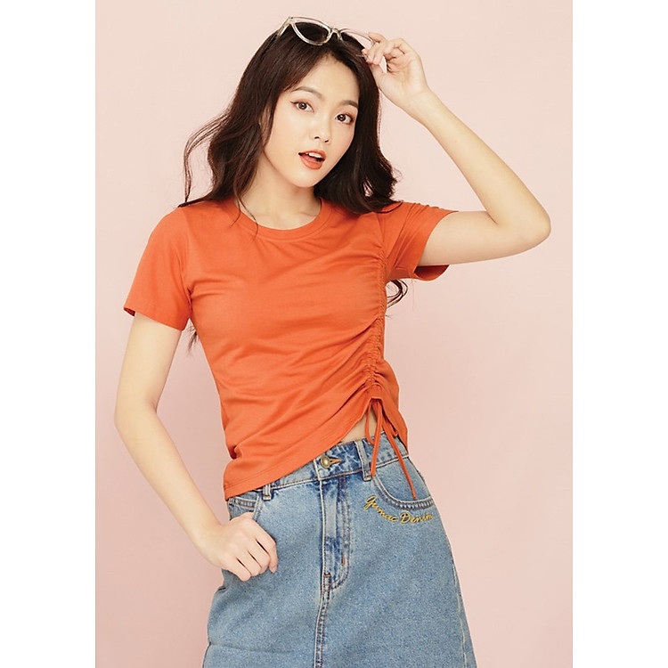 Áo Nữ Rút Eo Tay Ngắn Gumac AT11969