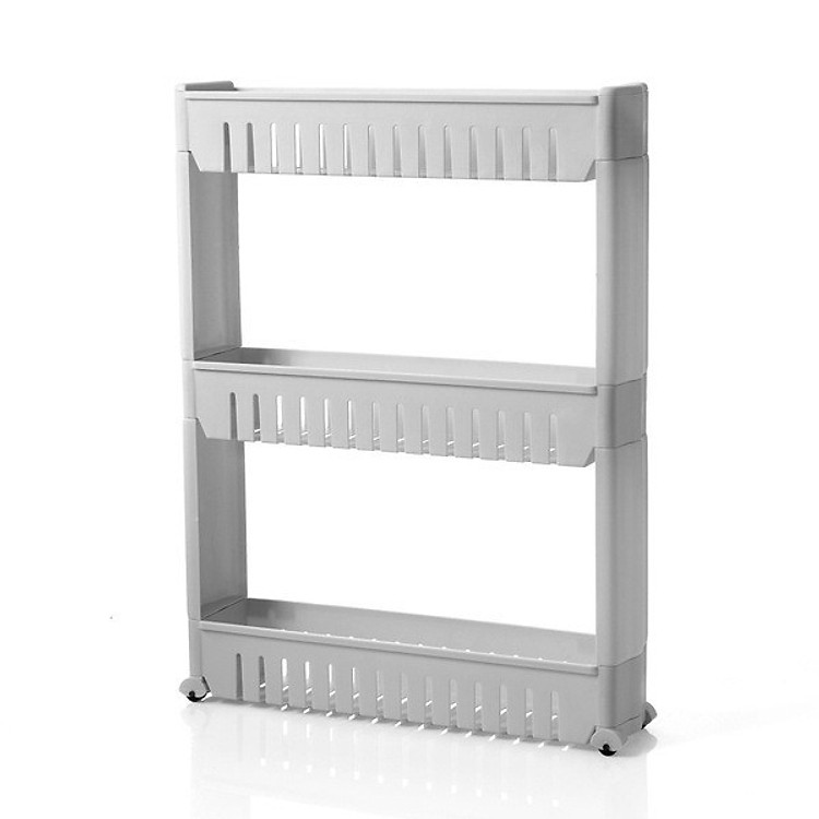 Kệ gia vị cạnh tường 3 tầng nhựa PP đa năng (Họa tiết ngẫu nhiên)