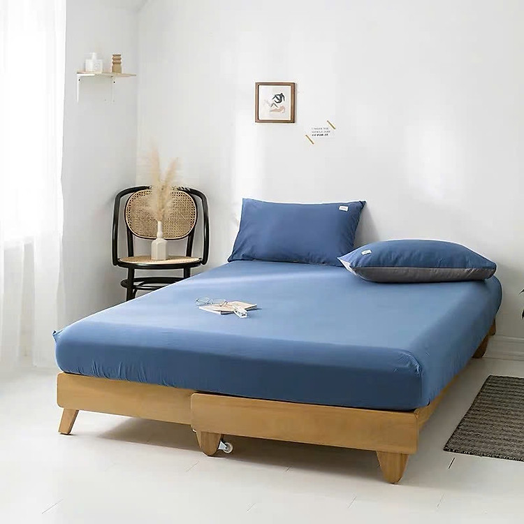 Ga giường cotton tici không vỏ gối LIDACO drap giường trơn 15 màu lựa đủ mọi size nệm