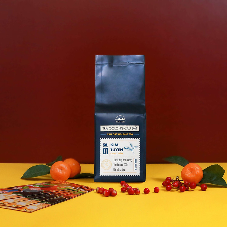 Trà Oolong (Ô long) Kim Tuyên Cầu Đất Dalat Farm - Túi 100Gr