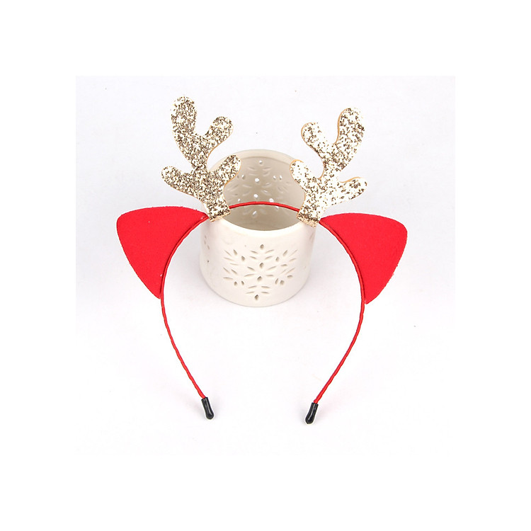 Bờm Cài Tóc Noel Sừng Lấp Lánh Dễ Thương