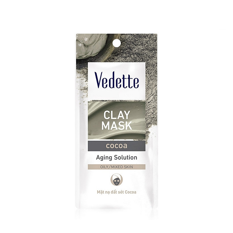 Mặt nạ đất sét bùn non Vedette Clay Facial Mask Cocoa 12g
