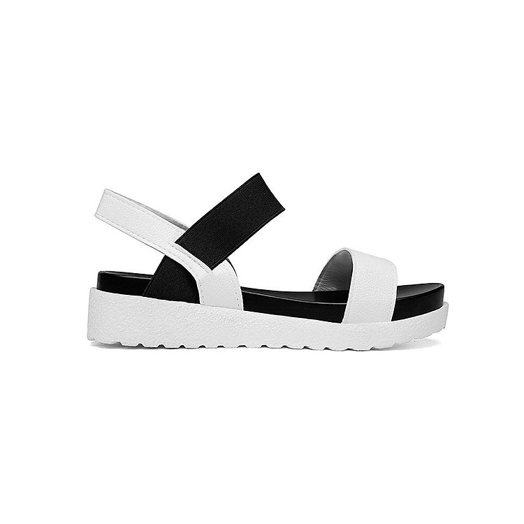 Giày Sandal nữ quai thun thời trang màu trắng S046T