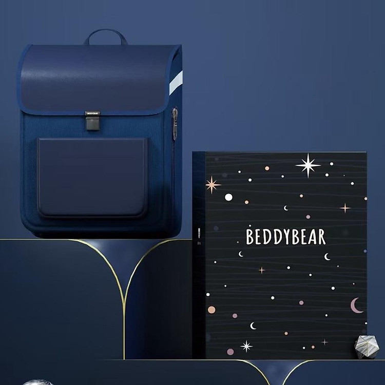 HOT Balo Trẻ em lớp 1 BEDDYBEAR Royal Xanh Dương dành cho Bé Cấp 1 từ 06 tuổi trở lên -GZ-XANHDUONG.Chất liệu Da Pu - Thiết kế có khóa trợ lực Chống gù lưng cho Bé - Bảo hành 1 năm chính hãng Beddy Bear