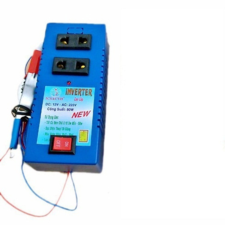 BỘ CHUYỂN ĐỔI ĐIỆN INVERTER 12V LÊN 220V 80W CÓ SẴN Ổ CẮM