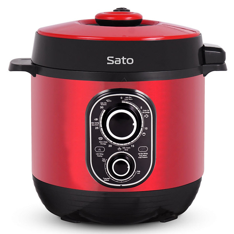 Nồi áp suất đa năng SATO 6AS052.D 6.0L - Nồi áp suất đa chức năng : nấu cơm, nấu cháo, hầm gân, ninh, súp, hấp, giữ ấm ... Dung tích : 6.0 lít phù hợp gia đình 4 - 6 người - Miễn phí vận chuyển toàn quốc - Hàng chính hãng