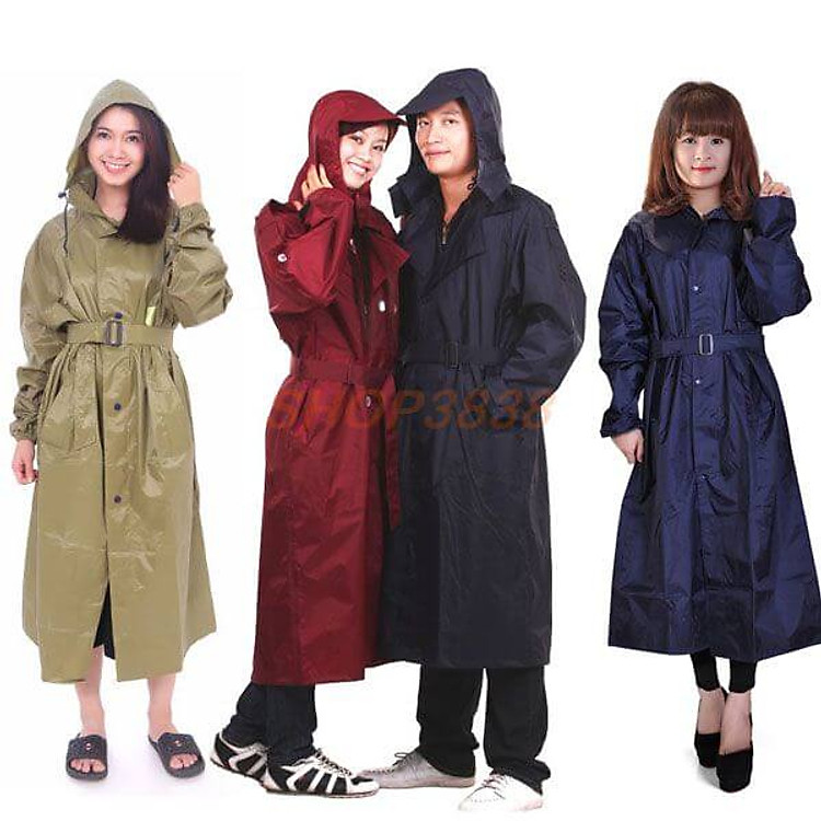 Áo Mưa Măng Tô Vải Dù 1m6 Không Thấm Nước - Lựa Màu