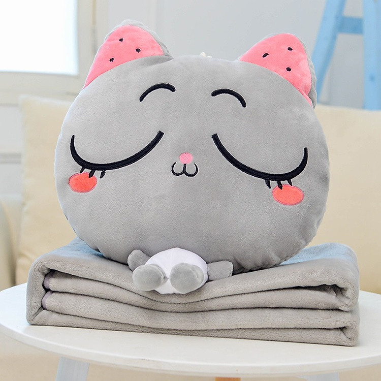 Bộ Chăn Gối Văn Phòng 2In1 Đa Năng Siêu Cute, Tiện Dụng ( Chọn Mẫu ) - Tặng 1 cột tóc quả bơ