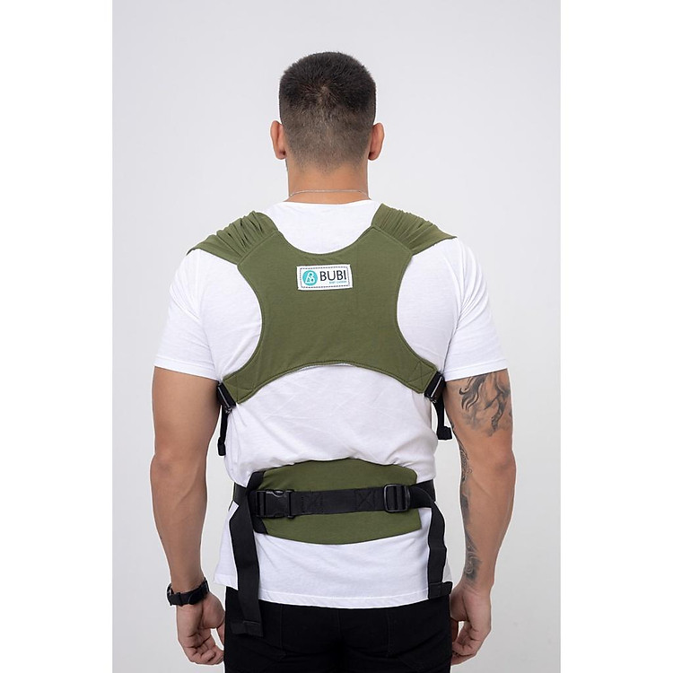 Địu vải BUBI Gen 3 - Xanh lính Chính hãng Giá tốt - Hình ảnh 4