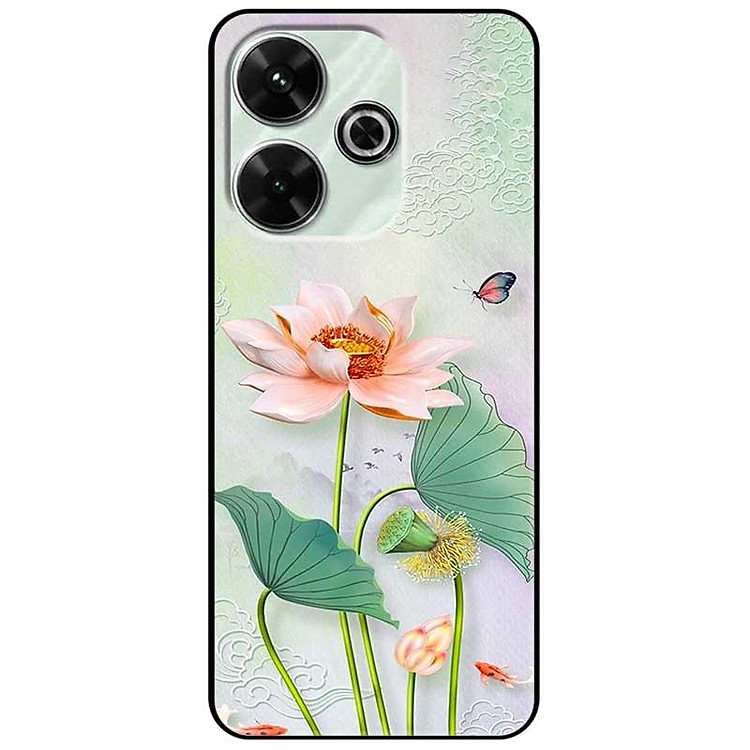 Ốp lưng cho Xiaomi Redmi 9T - Redmi 13 4G - 13C - Redmi Note 13 4G - 13 Pro 4G - 13 Pro 5G - Tranh Sen Trắng - Hàng Chính Hãng