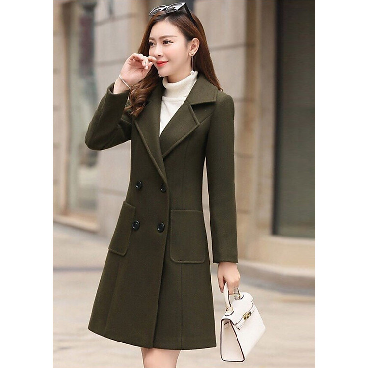 Áo dạ cổ vest dáng dài hàng cao cấp
