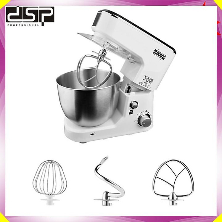 Máy trộn bột, đánh trứng 3 tốc độ thương hiệu cao cấp DSP KM3030 - Dung tích: 5 lít - Công suất: 1000W - Hàng Nhập Khẩu