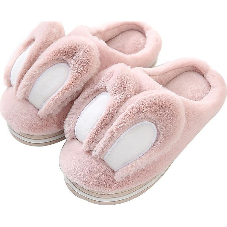 Dép Lông Đi Trong Nhà - Tai Thỏ Dễ Thương - Đế Dày Và Êm - Size 38,39 - Màu Ngẫu Nhiên