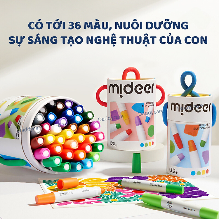 Bút màu sáp hữu cơ Mideer 12-36 màu Chính hãng Tiết kiệm - Hình ảnh 4