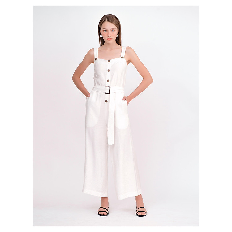 Jumpsuit Kèm Thắt Lưng Trắng