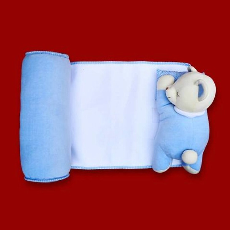 Bộ gối chặn gấu hàn quốc cho bé trai-màu xanh