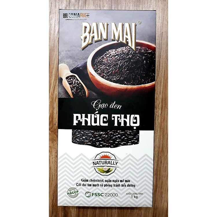Hộp 01kg Gạo Đen Phúc Thọ - Tốt cho tim mạch và tiểu đường người lớn tuổi