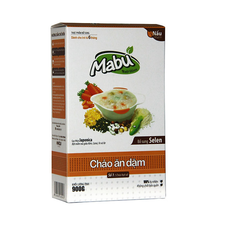Cháo ăn dặm Mabu số 1 hạt vỡ (900g)