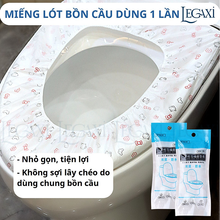 Miếng Lót Bồn Cầu Dùng Một Lần Cho Mẹ Bầu Trẻ Nhỏ Du Lịch Toilet Công Cộng Chống Thấm Có Thun Vệ Sinh