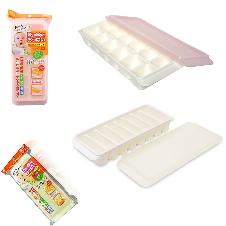 Combo 2 khay đựng đồ ăn dặm 8 ngăn và 12 ngăn Kokubo nhập khẩu từ Nhật Bản