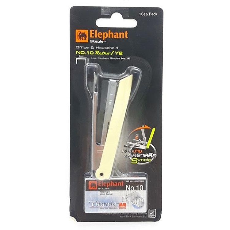 Bấm Kim Số 10 Elephant Retro/Y2 – Màu Trắng