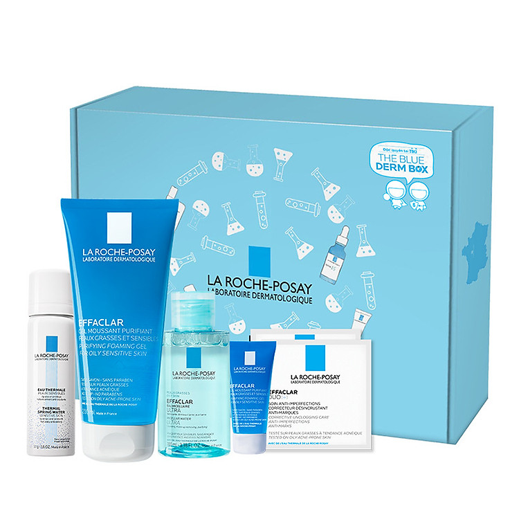 Bộ sản phẩm làm sạch và làm dịu da dầu mụn La Roche Posay Box