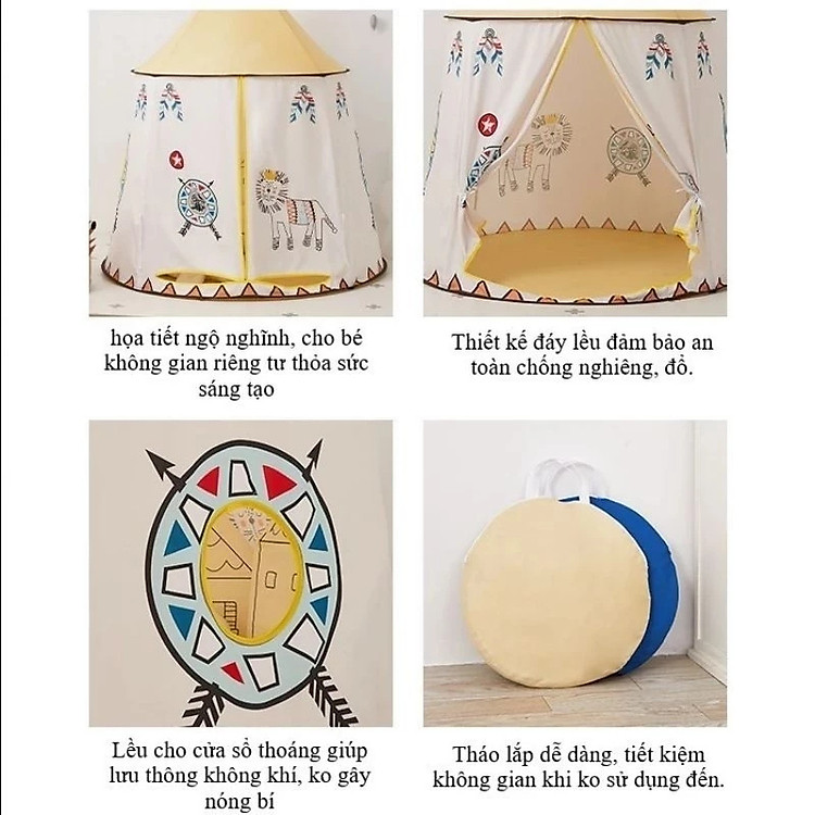 Lều Thổ Dân Cho Bé - Hàng Chính Hãng Chính hãng Giá tốt - Hình ảnh 5