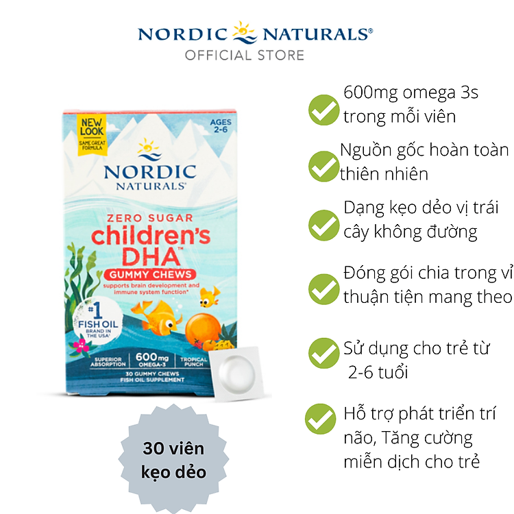 Mua tại Lazada: Nordic Naturals Children's DHA Gummies 30 viên Tin cậy Chính hãng, giá tốt