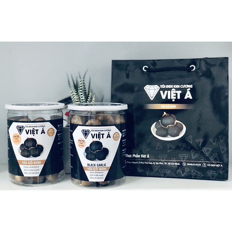 Combo quà tặng ý nghĩa 2 hộp 300gr Tỏi Đen Việt Á- Kim Cương Đen Lên Men Từ Tỏi