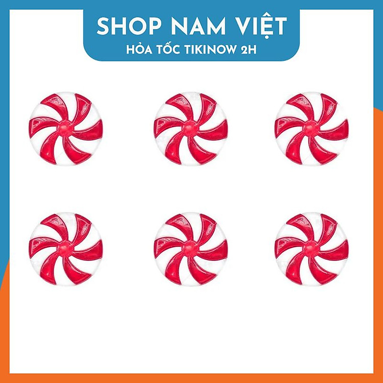 Kẹo Xoắn Ốc Bằng Nhựa Trang Trí Cây Thông Giáng Sinh (6 viên)