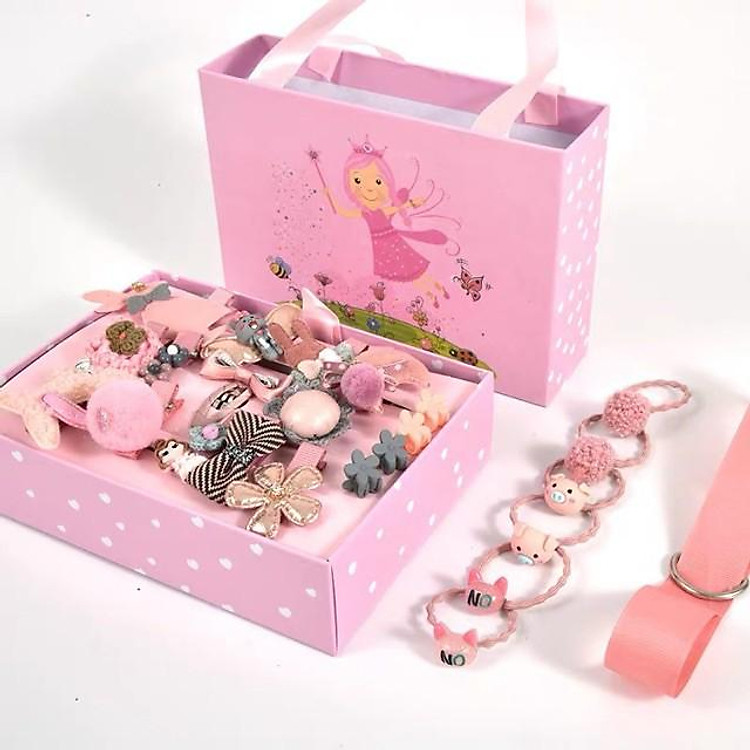 MẪU MỚI HỘP KẸP TÓC SET 24 CHI TIẾT CHO BÉ GÁI