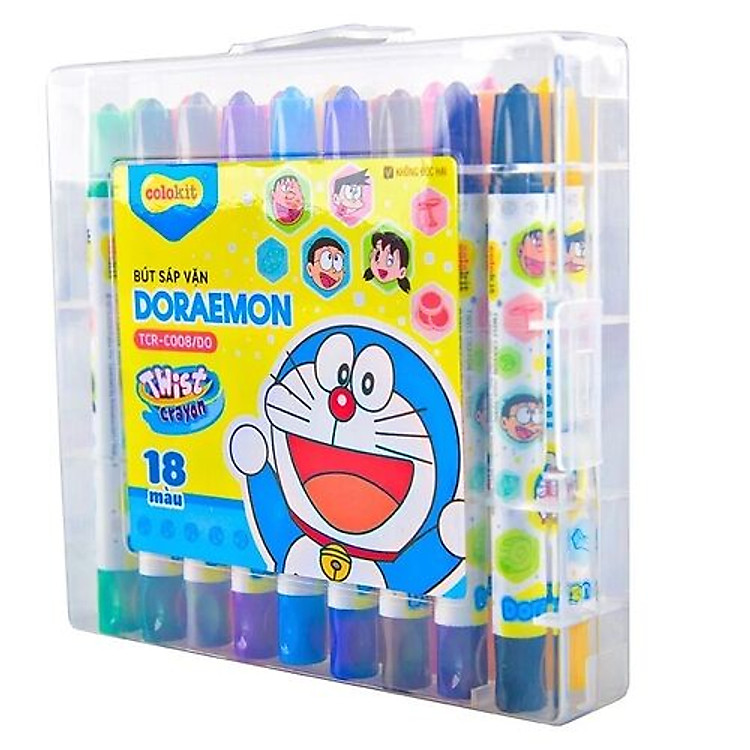 Bút Sáp Vặn Colokit 18 Màu TCR-C008/DO