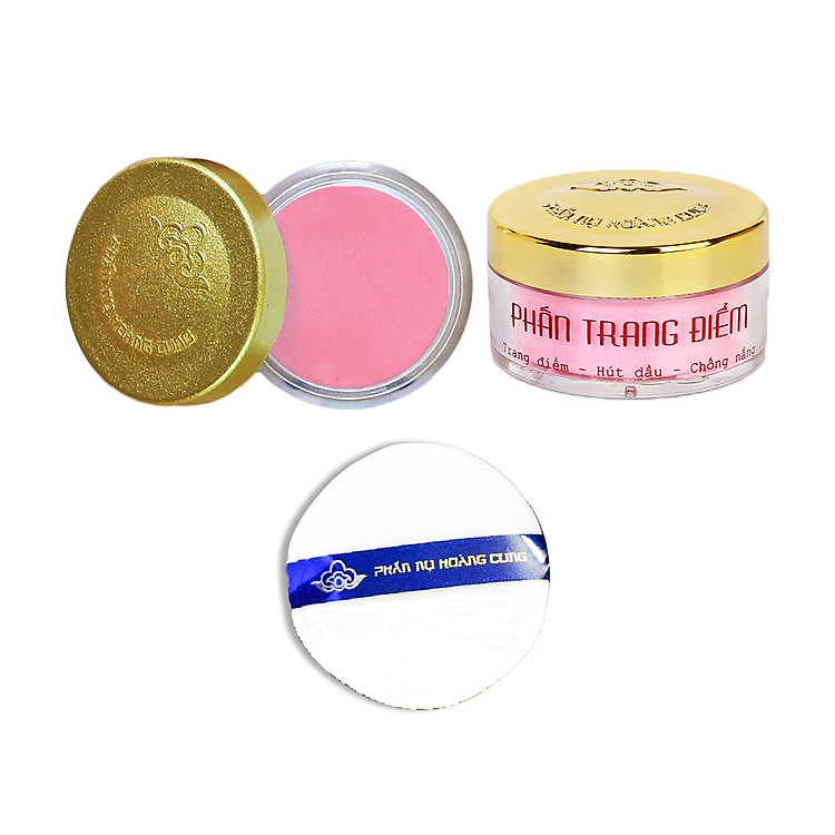 Phấn Má Trang Điểm Mịn Lì, Chuẩn Màu Hồng/Cam Được Ưa Chuộng Của Hãng Phấn Nụ Hoàng Cung - Tặng Kèm 1 Bông Phấn.