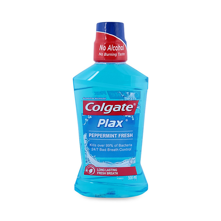 Nước Súc Miệng Colgate Plax bạc hà the mát 500ml không chứa cồn